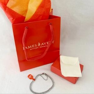 James Avery Double Curb Charm Bracelet - Medium Sterling Silver NIB/ 7 3/8